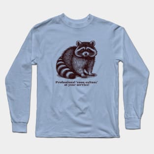 Vintage Textured Raccoon Consultant – Unique Animal Humor in Retro design Tee Long Sleeve T-Shirt